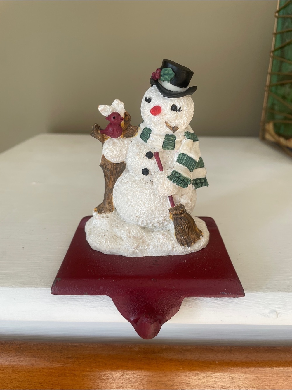 Snowman stocking holder